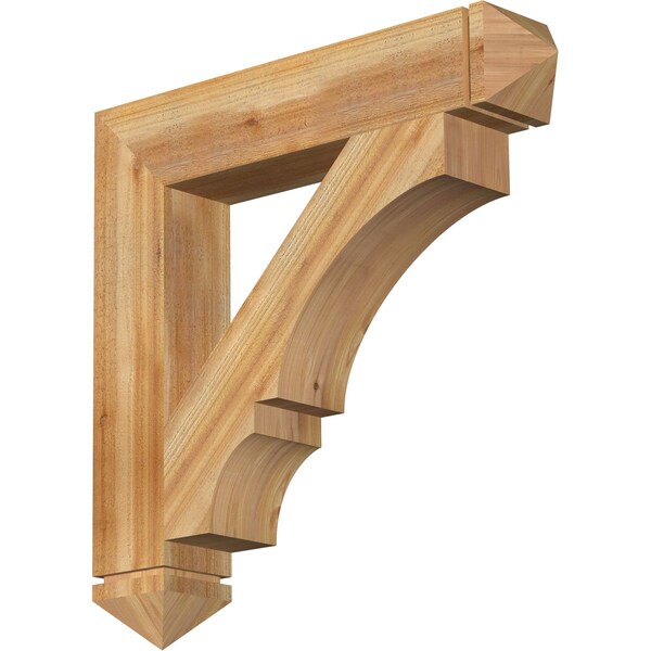 Ekena Millwork Balboa Arts & Crafts Rough Sawn Bracket, Western Red Cedar, 6"W x 34"D x 34"H BKT06X34X34BOA03RWR - main